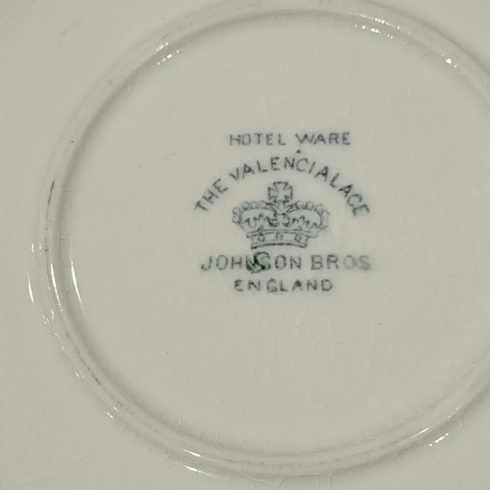 Johnson Bros Valencia Lace Semi-Porcelain Hotel Ware Blue Saucer 6” Antique